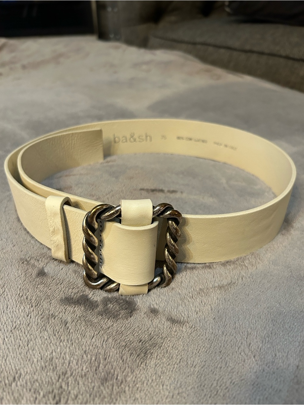 ba&sh Cream/white Leather Belt - Picture 2 of 6